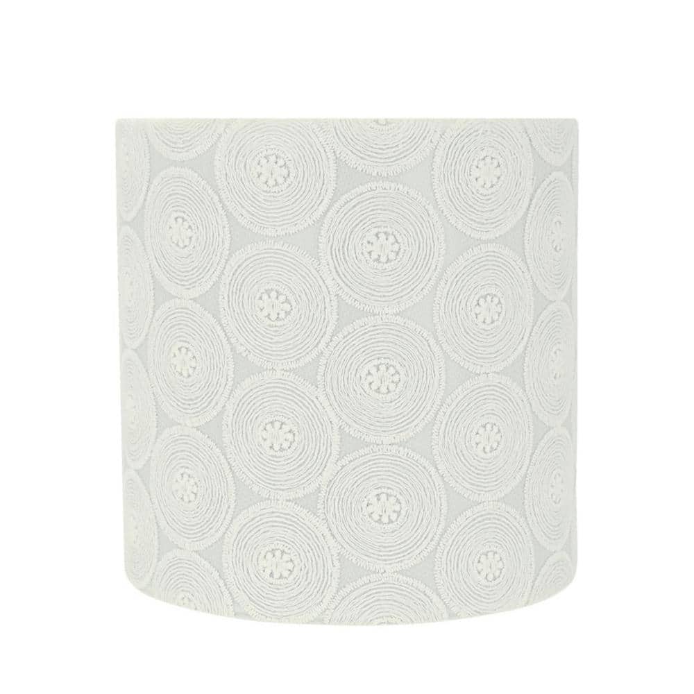 8 in. x 8 in. White with Circled Floral Design Drum, Cylinder Lamp Shade price history on PriceWatchPro