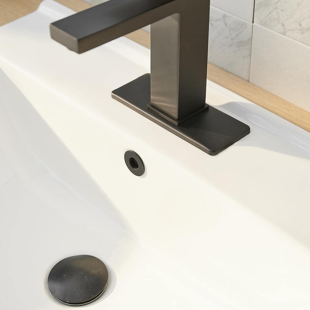 Matte Black Stainless Steel Single Handle Bathroom Faucet