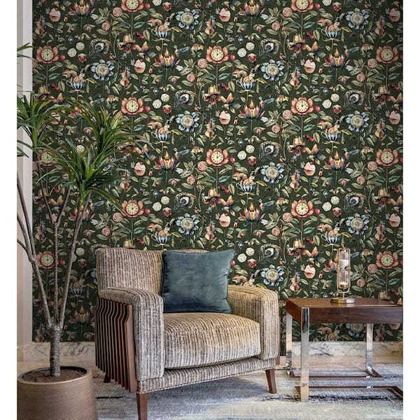 Green Enchanted Wonderland Wallpaper Print Non-Woven Non-Pasted Textured Wallpaper 57 sq. ft.