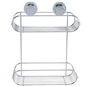 2-Tier Suction Cup Bathroom Baskets in Chrome