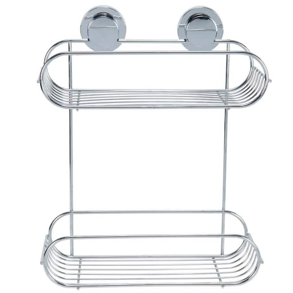 Bath Bliss 2-Tier Suction Cup Bathroom Baskets in Chrome 10086-CHR - The  Home Depot