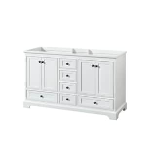 Deborah 59.25 in. W x 21.5 in. D x 34.25 in. H Double Bath Vanity Cabinet without Top in White