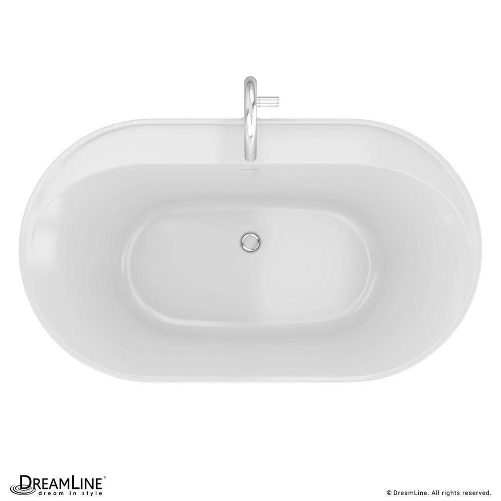 Essence 60-Inch White Acrylic Freestanding Oval Bathtub