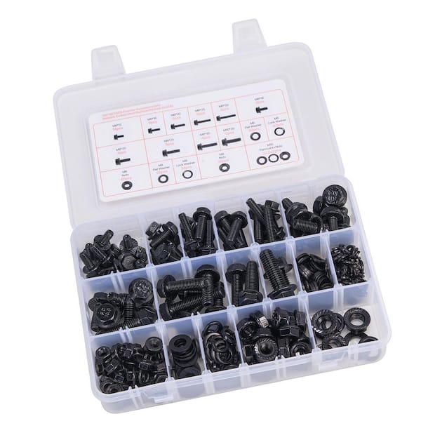 280 Pcs Bolts and Nuts Kit, M6/M8/M10 Alloy Steel, Metric Screws, Flat Washers, Grade 10.9, for Equipment, 2025 Update