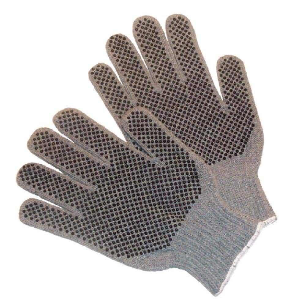 L Pack of: 12 Cotton & Polyester Gloves - GL-17460-Z12 PVC Dots
