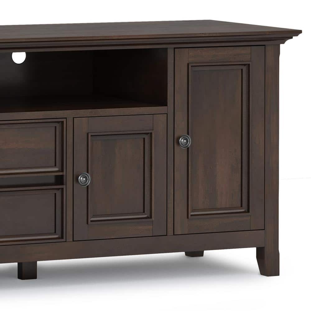 Brunette Brown Traditional Solid Wood 72" TV Media Stand