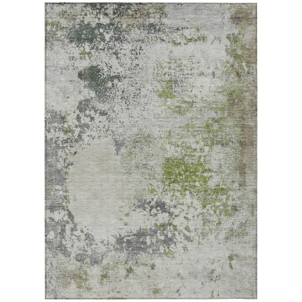 Chantille Machine Washable Indoor/Outdoor Abstract ACN2070 Linen 10 ft. x 14 ft. Area Rug