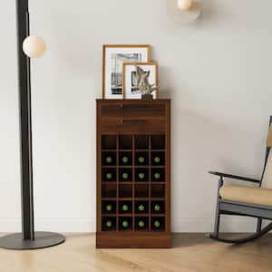 Brown Walnut Color Modular 28-Wine Bar Cabinet Buffet Cabinet,Pantry Organizer