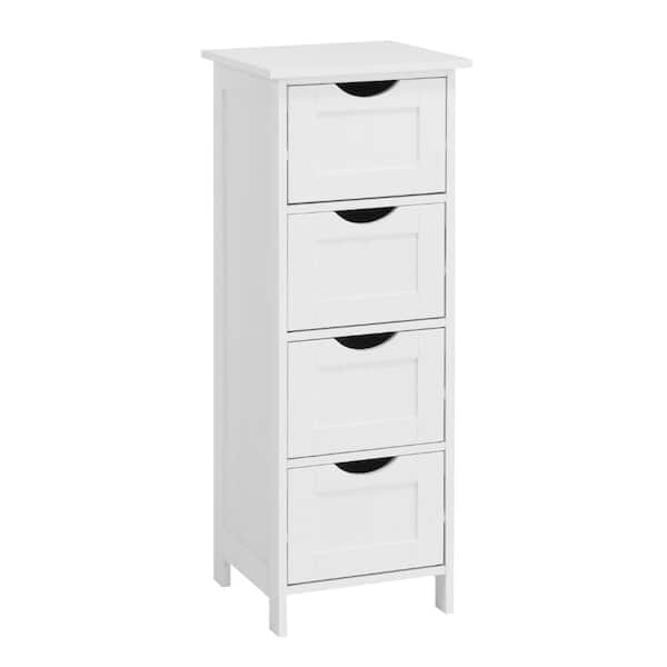 White Bathroom Storage Cabinet Freestanding Cabinet with Drawers