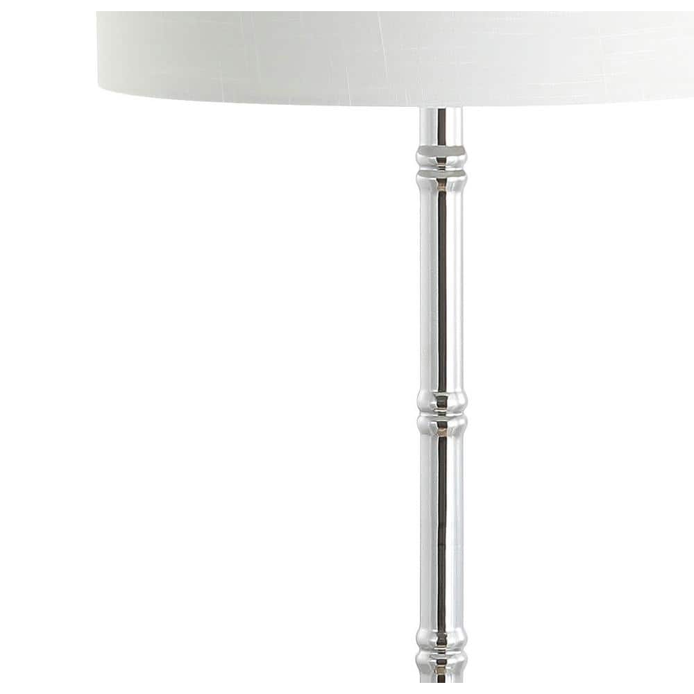 Chrome Tripod Floor Lamp with Drum Shade and Table