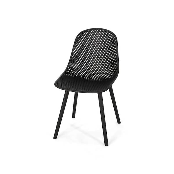 Unbranded Outdoor Dining Chair in Black (Set of 2)