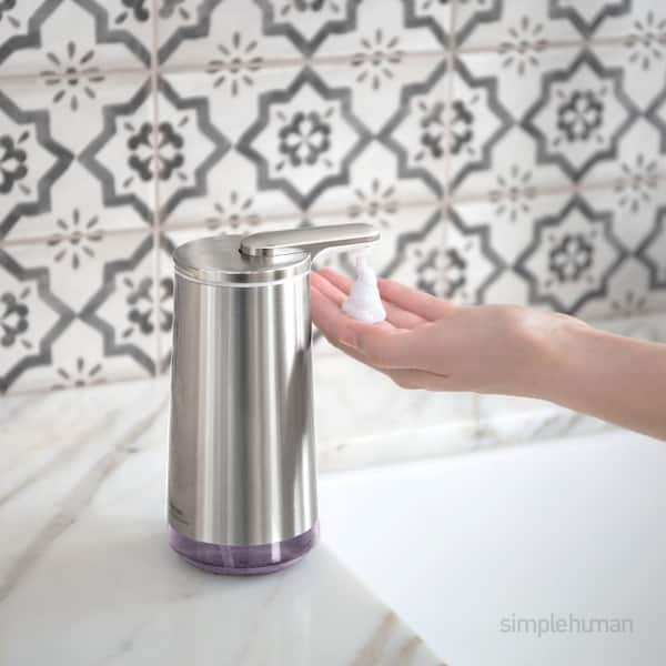 10 oz. Touch-Free Foam Sensor Pump Dispenser with Refillable Cartridge, Brushed Stainless Steel