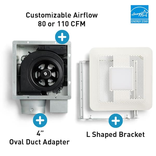 Panasonic WhisperThin DC LED Pick-A-Flow 80 -100 CFM Ceiling/Wall 