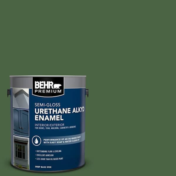 BEHR PREMIUM 1 gal. #S400-7 Deep Viridian Urethane Alkyd Semi-Gloss Enamel Interior/Exterior Paint