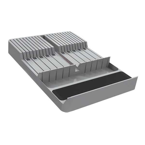 20-Knife In-Drawer Plastic Knife Block/Storage with Non-Slip Pad and Universal Slot Design for Kitchen Drawer