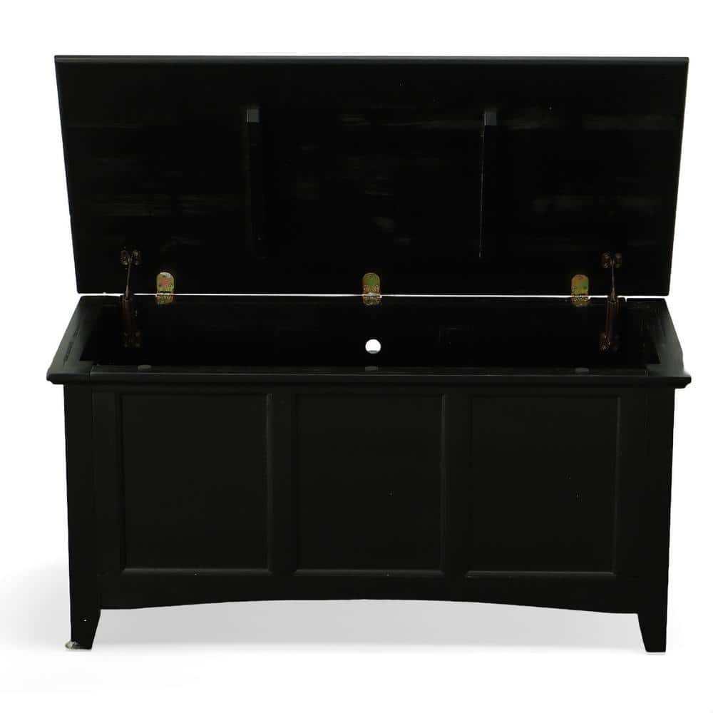 Antique Black Tapered Leg Accent Storage Chest