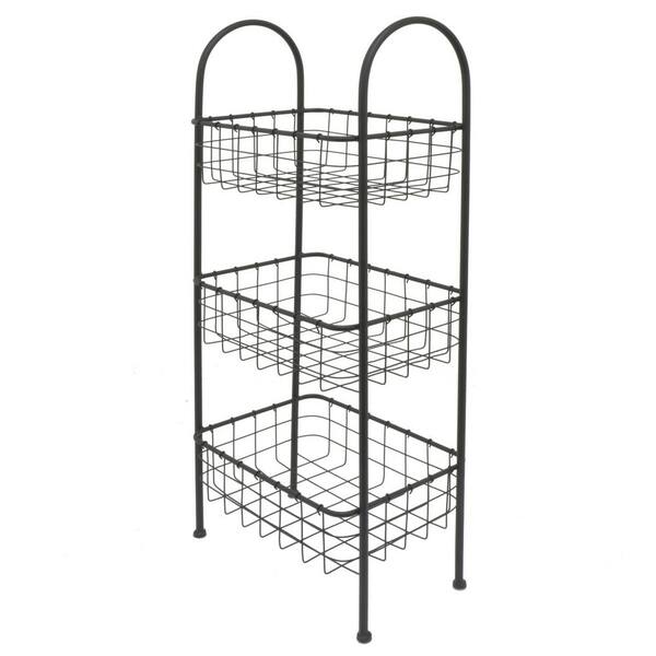 THREE HANDS 11 in. x 16.5 in. Storage Rack in Black