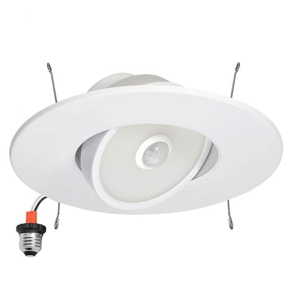 5 in. and 6 in. Adjustable Retrofit Recessed LED Motion Sensor Gimbal Downlight, 1200 Lumens, 5 CCT 2700K-5000K