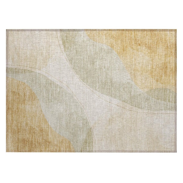 Chantille Machine Washable Indoor/Outdoor Abstract ACN3082 Wheat 3 ft. x 4 ft. Area Rug