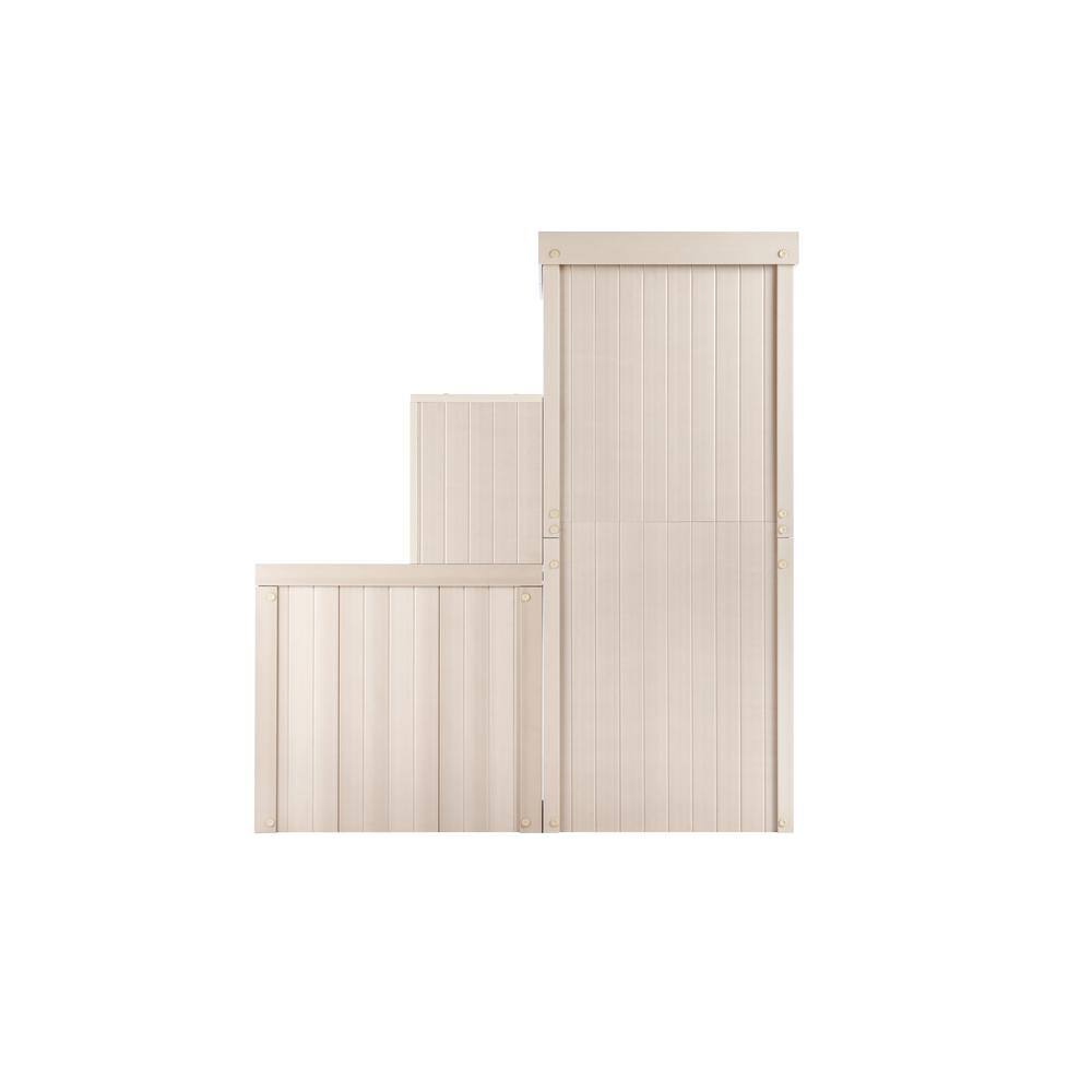 EcoFlex Beige Multi-Level Outdoor Cat House with Shelves