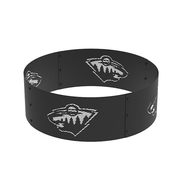 BLUE SKY OUTDOOR LIVING Decorative NHL 36 in. x 12 in. Round Steel Wood Fire Pit Ring - Minnesota Wild