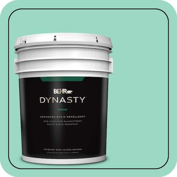 BEHR DYNASTY 5 gal. Home Decorators Collection #HDC-SP16-07 Isabellas Aqua Semi-Gloss Enamel Interior Stain-Blocking Paint & Primer