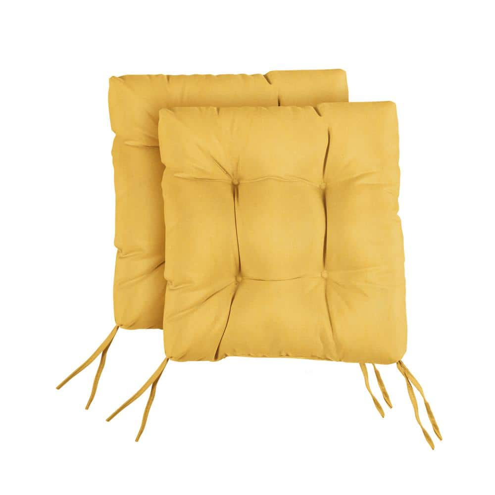 SORRA HOME Daffodil Tufted Chair Cushion Square Back 16 x 16 x 3 Set of 2 HD977621SC The Home Depot