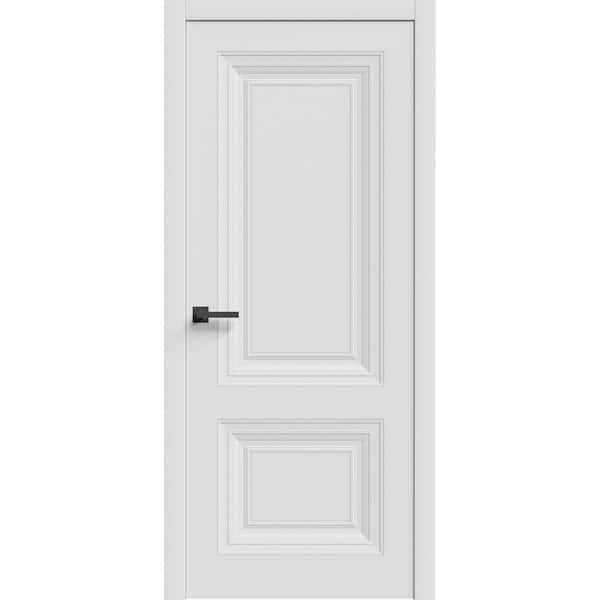 7772 28 in. x 80 in. Sold Core White Color Wood Interior Door Kit with Quick Assemble Jamb