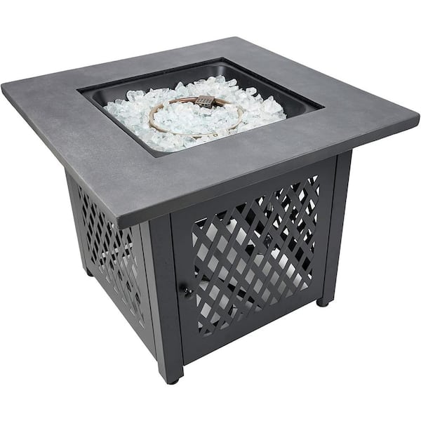 Endless Summer 30 in. W x 24 in. H Square Metal Brown and Black Fire Pit Table