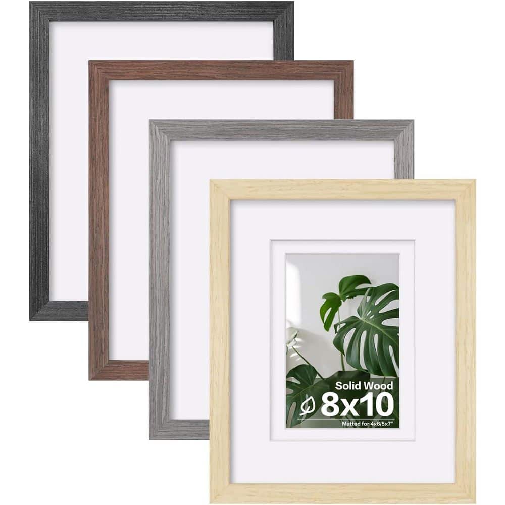 8 x 10 Matted Mixed Wood Hanging Picture Frame (Set of 4) YJ00314