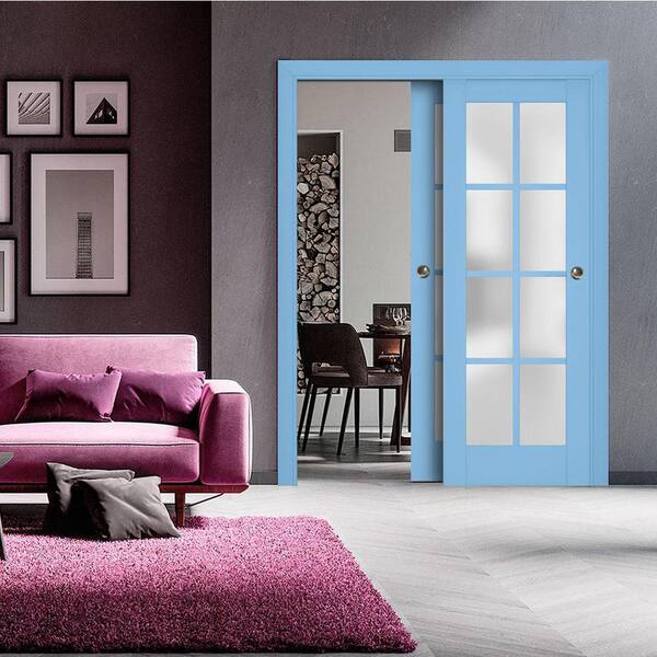 あお　パーテーション　② Sartodoors Assembly Required 36 in. x 80 in. 2-Panel Aquamarine