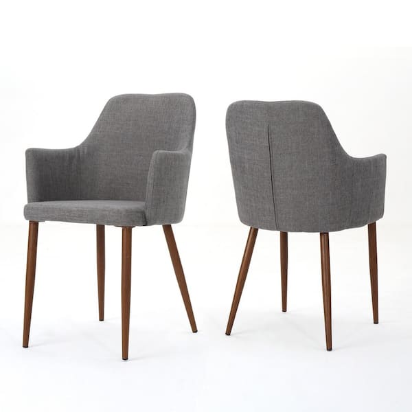 Unbranded Zelia Light Grey and Dark Brown Upholstered Dining Chair