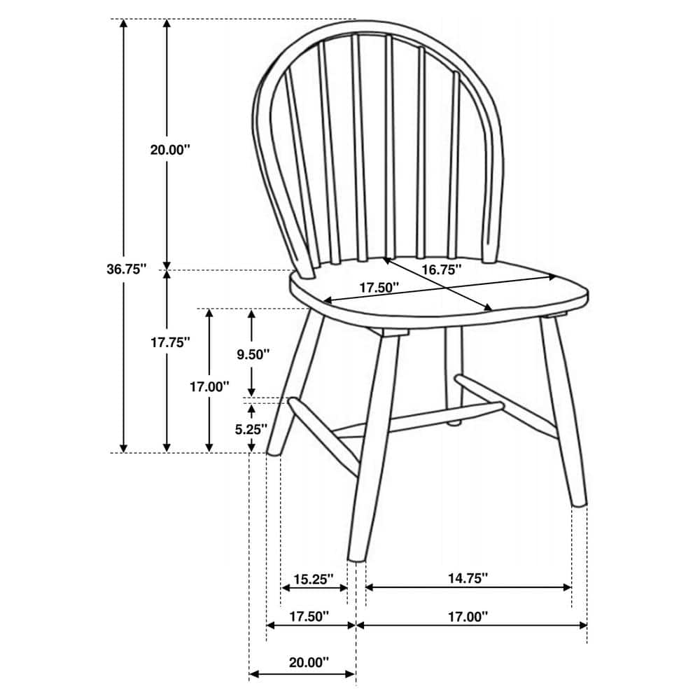 White and Natural Brown High Back Windsor Side Chair