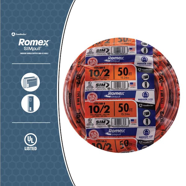 10/2 NM-B x 50' Southwire "Romex®" Electrical Cable 