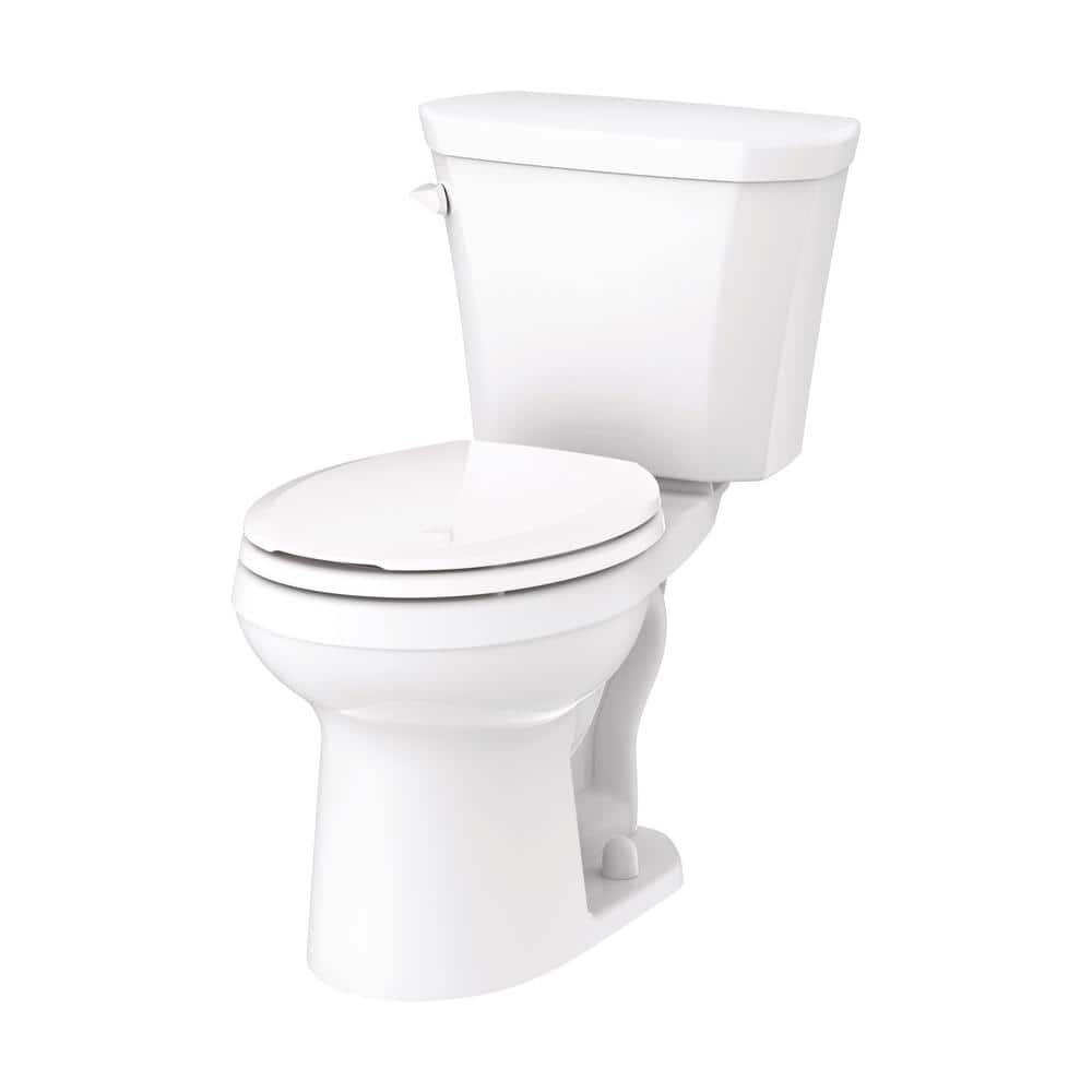 White Vitreous China Round Two-Piece Toilet with Soft Close Seat
