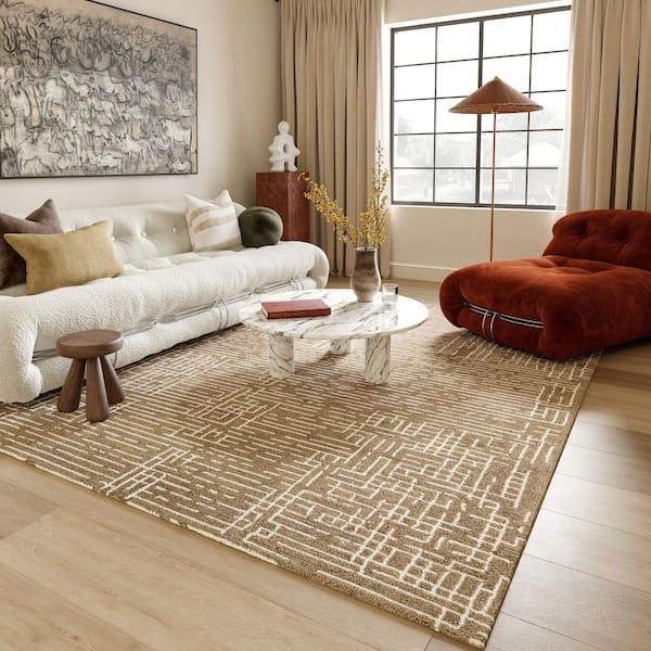 Hive Jute and Wool Natural 5 ft. x 8 ft. Indoor/Outdoor Patio Rug