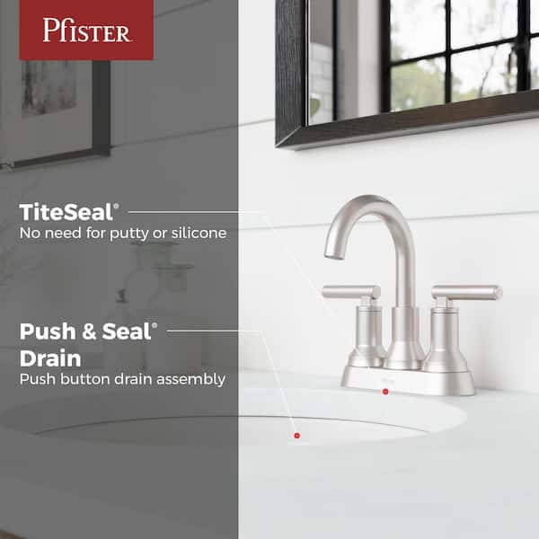 Capistrano 4 in. Centerset Double Handle High Arc Bathroom Faucet Drain Kit Included in Spot Defense Brushed Nickel