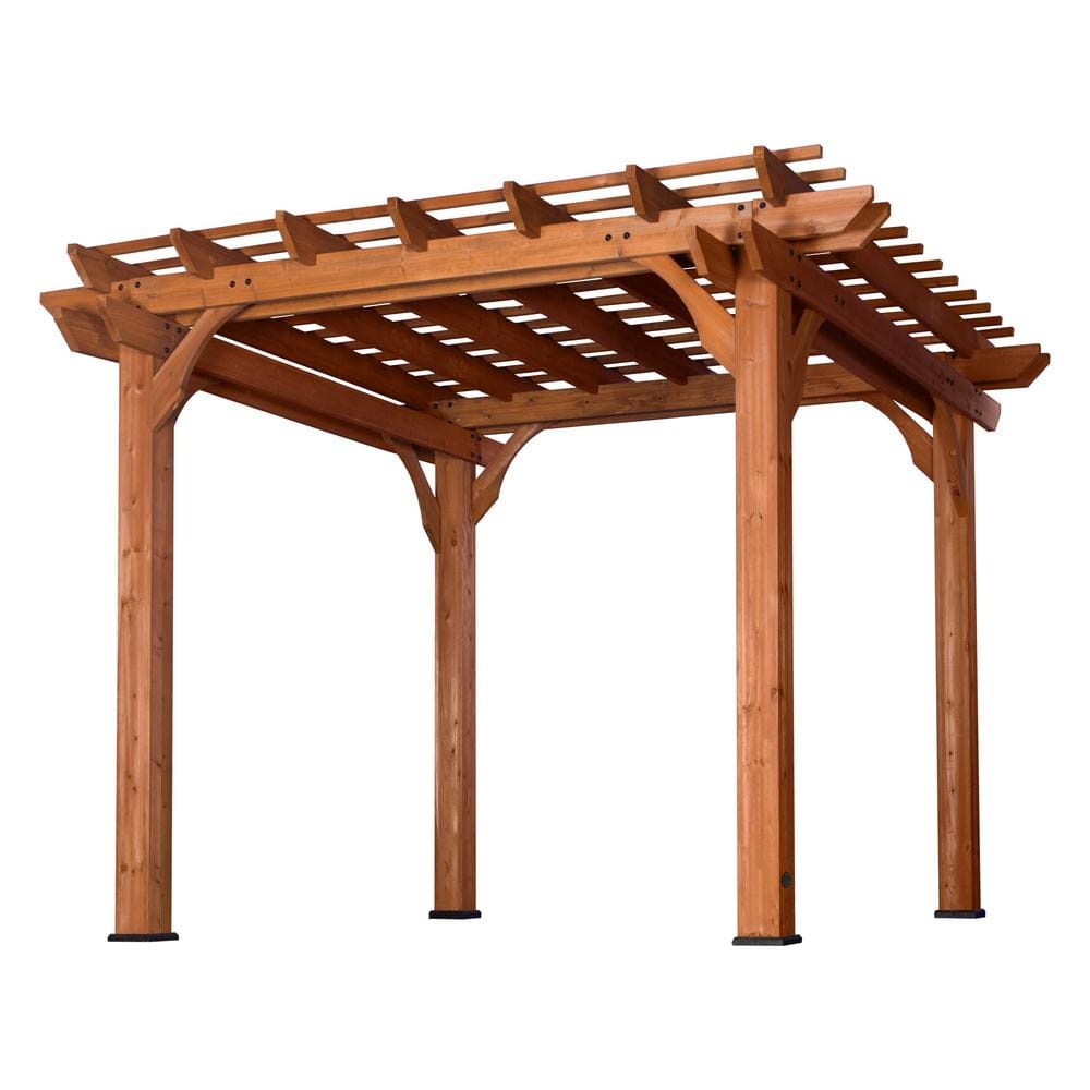 Backyard Discovery 10 Ft X 10 Ft Cedar Pergola 1505513com The Home Depot