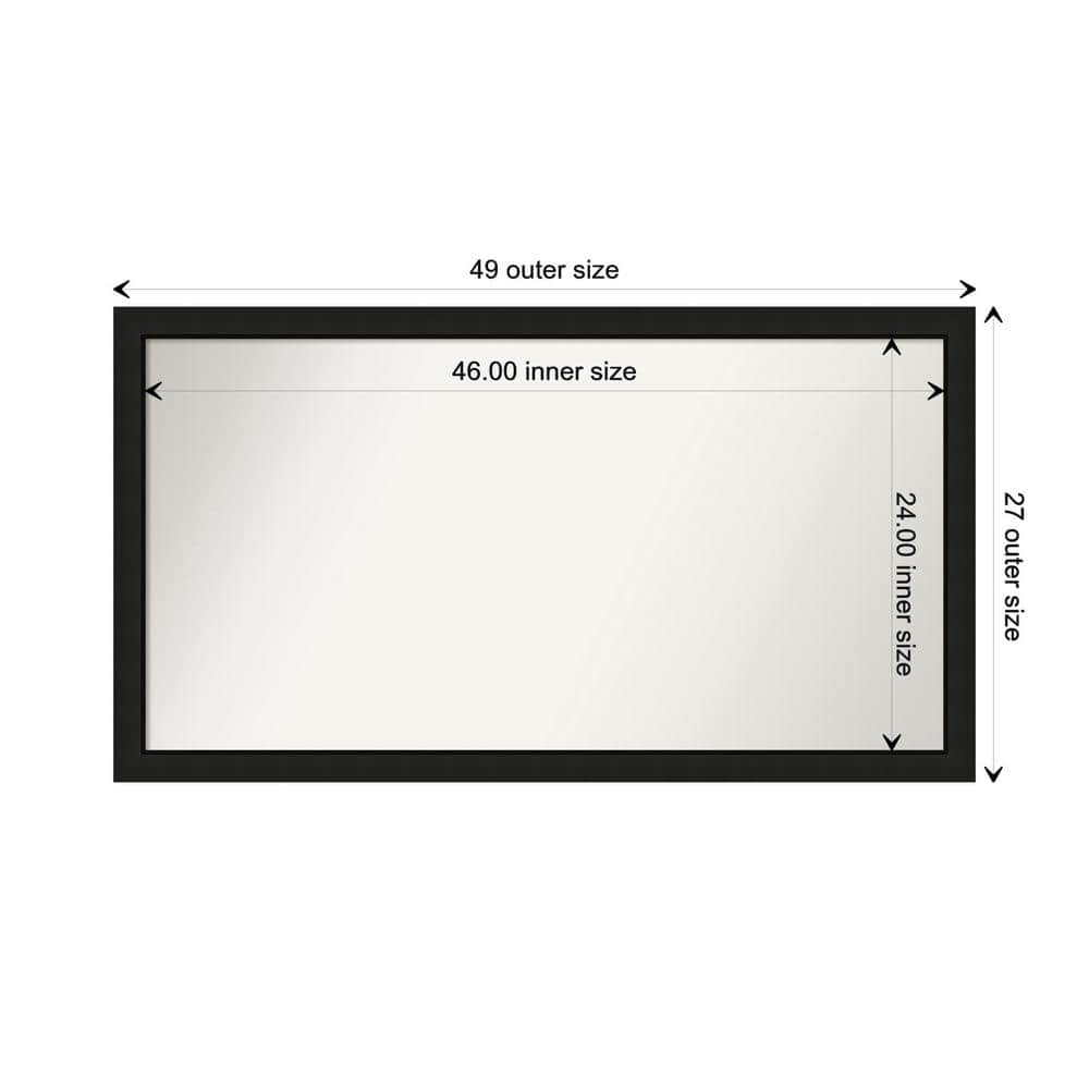 Midnight Black Narrow 49.25 in. W. x 27.25 in. Custom Non-Beveled Wood Framed Bathroom Vanity Wall Mirror price history on PriceWatchPro