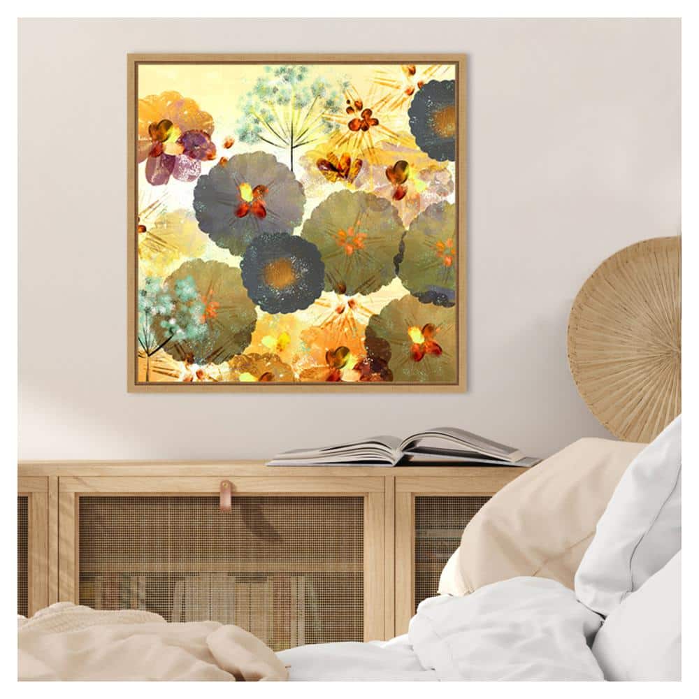 Amanti Art 22"x22" Textured Hedgerow Rust by Northern Lights Framed Canvas Wall Art Print