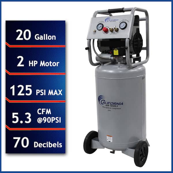 20 Gal. 2.0 HP Ultra Quiet and Oil-Free Electric Air Compressor