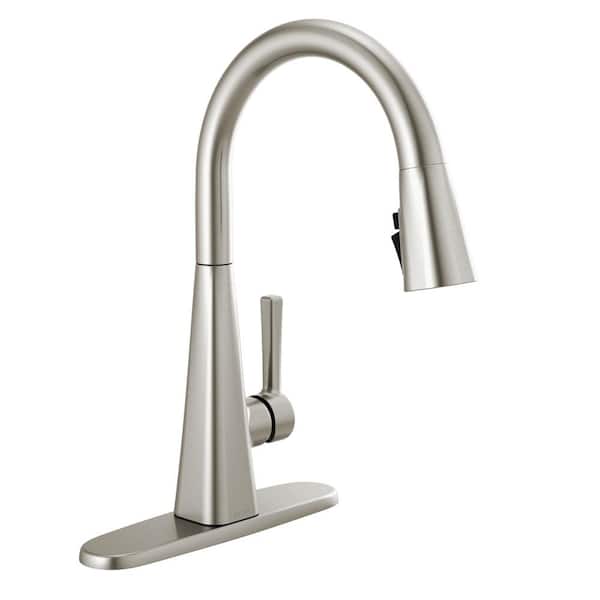 Delta Lenta Single-Handle Pull-Down Sprayer Kitchen Faucet with ShieldSpray Technology SpotShield Stainless