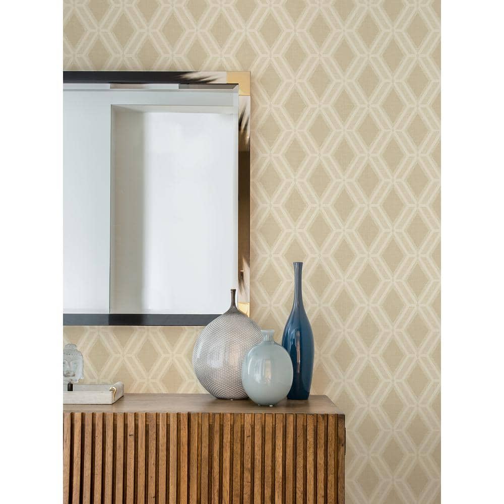 Mersenne Beige Geometric Vinyl Wallpaper