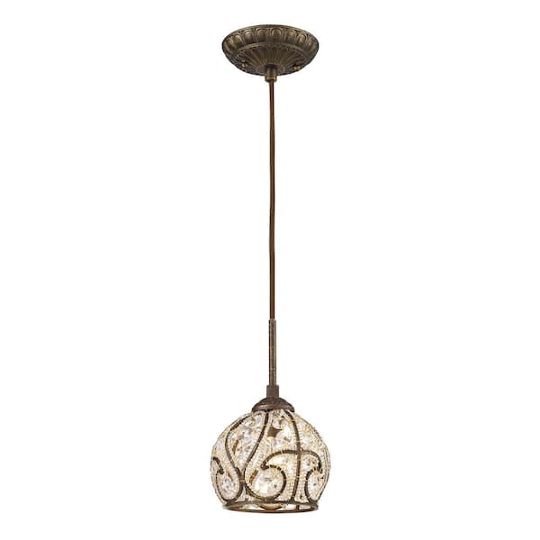 Titan Lighting Hathaway Collection 1-Light Dark Bronze Mini Pendant