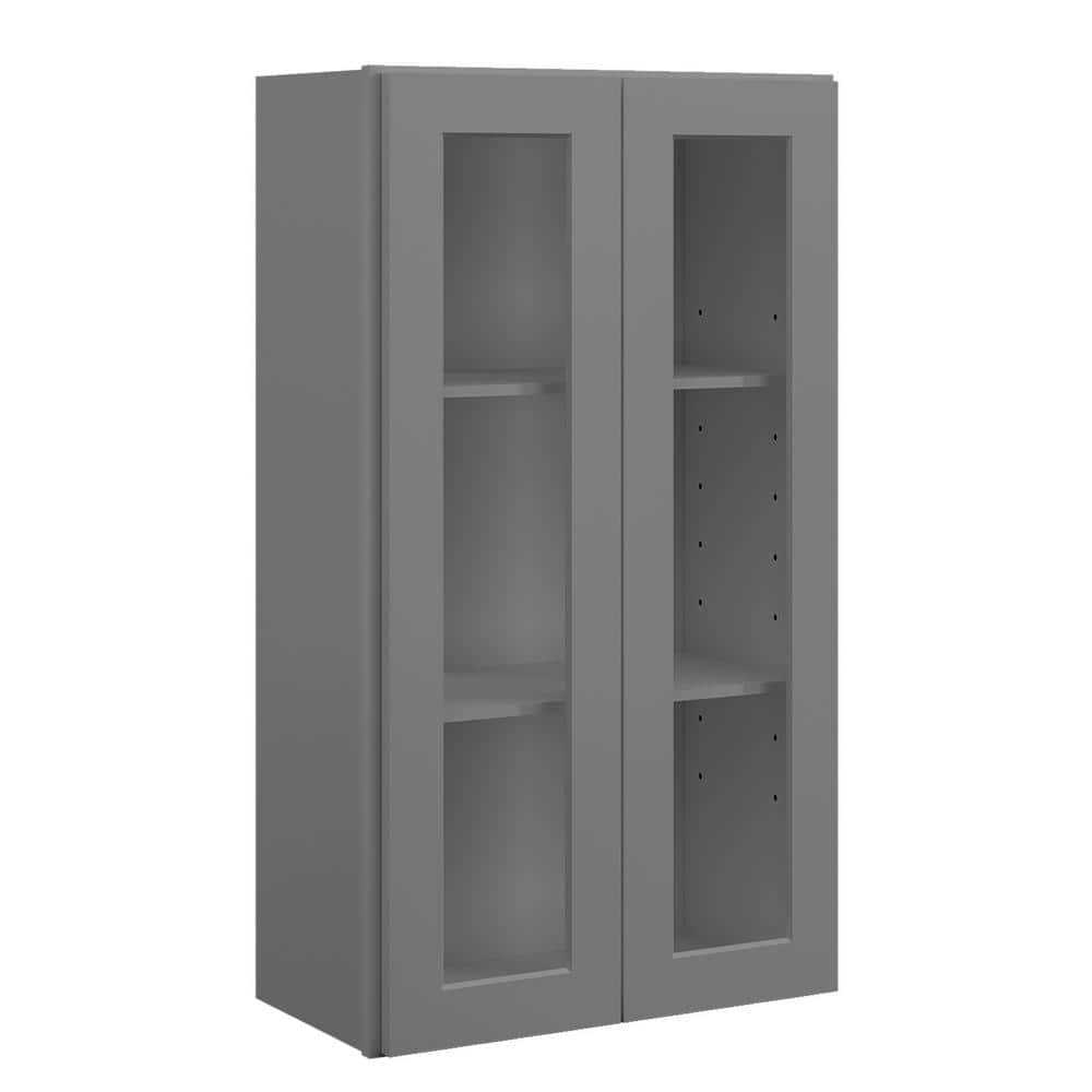 24 in. W x 12 in. D x 42 in. H in Shaker Grey Plywood Ready to Assemble Wall Cabinets with Shelf without Glass price history on PriceWatchPro