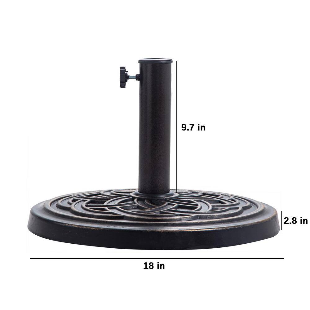 Bronze Round Concrete Resin Patio Umbrella Base