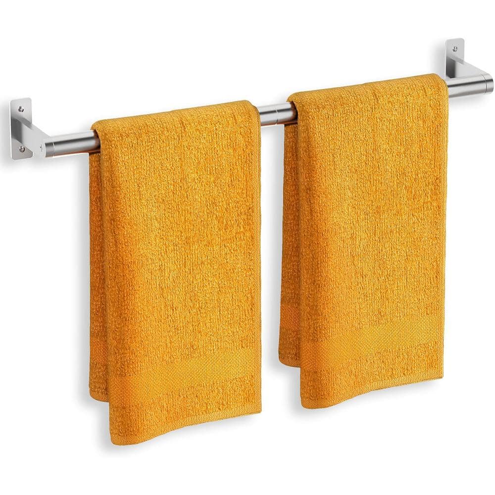 1pc. 24 in. Wall Mounted Towel Rack in Silver, Rustproof Towel Holder for B