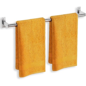 1pc. 24 in. Wall Mounted Towel Rack in Silver, Rustproof Towel Holder for Bathroom, Space-Saving Hanger