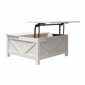 Brownwood 35.9 in. Ivory Pine Rectangular Lift-Top MDF Coffee Table