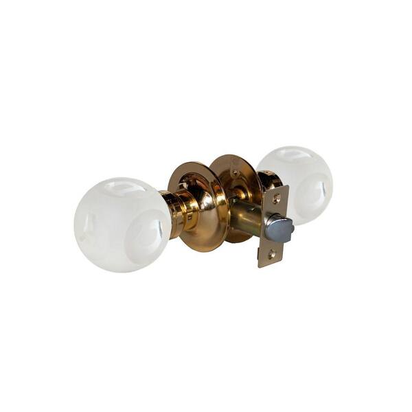 Krystal Touch of NY Abc Frosted Crystal Brass Passive Door Knob with LED Mixing Lighting Touch Activated